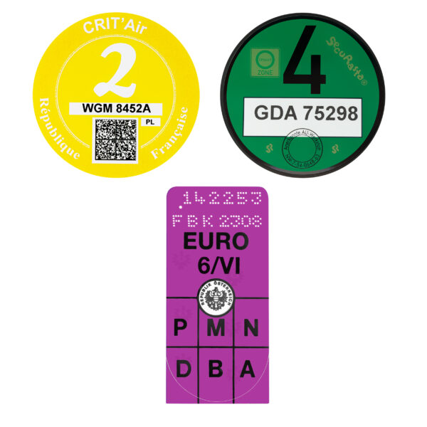 Zestaw plakietek ekologicznych – Francja + Niemcy + Austria